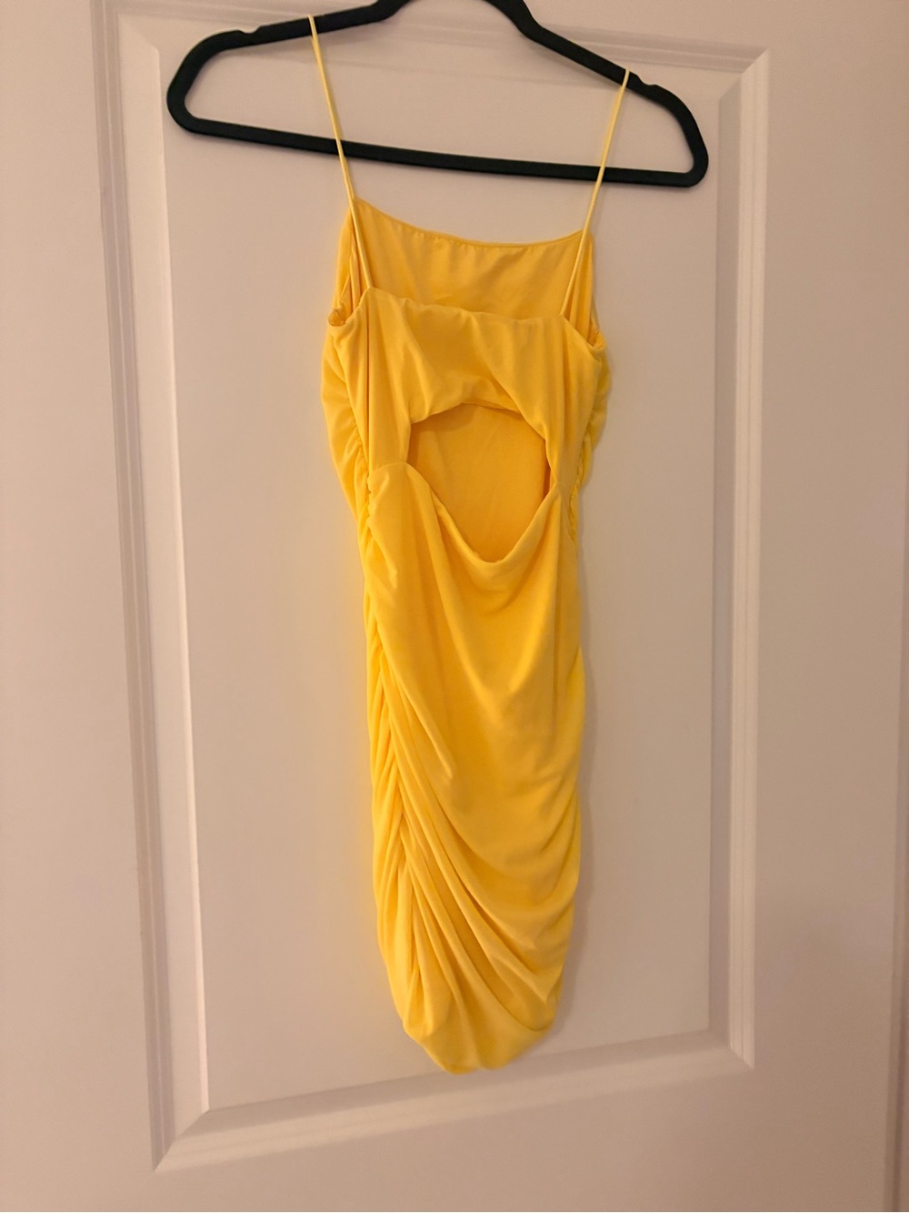 Hello Molly Yellow Ruched Slip Mini Dress - Picture 3 of 3